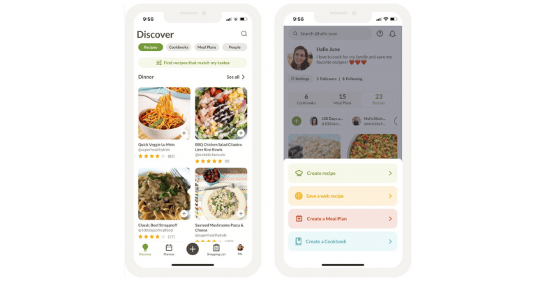 PrePear app for recipes and meal planning