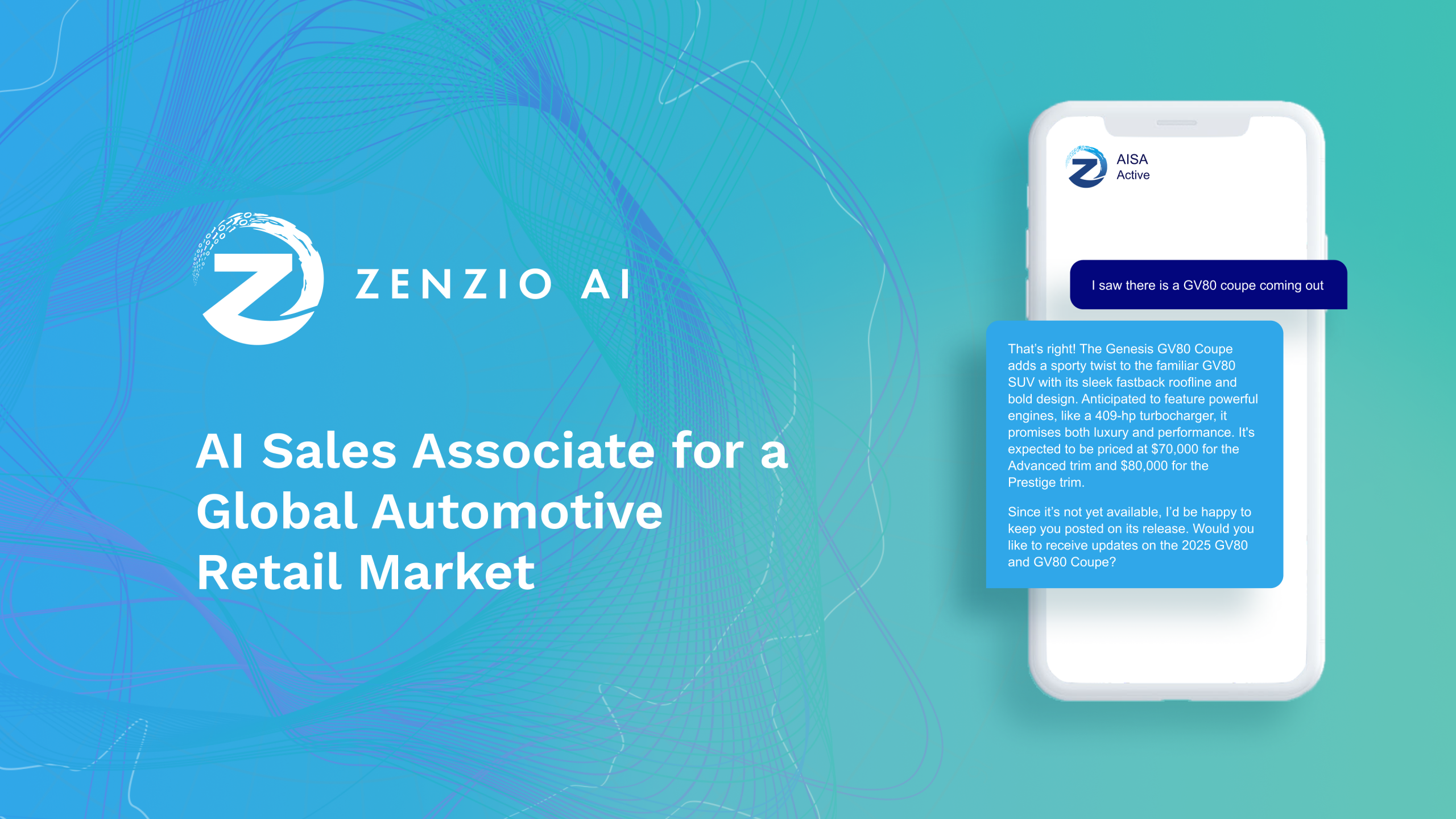 Zenzio AI, an AI Sales Associate for a global automotive retail market